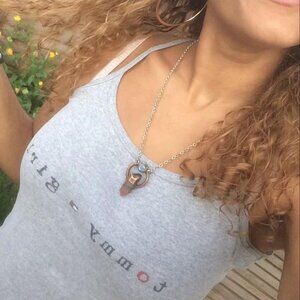 Rose quartz & moonstone copper pendant necklace